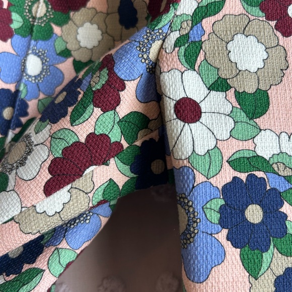 Smythe Floral Jacquard Straight‎ Leg Trousers Sz 2/26 Cotton Blend - Picture 3 of 5